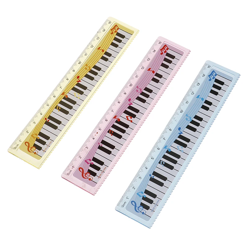 Creative 15cm Cute 1pc Cartoon Piano Musical Note Ruler Bookmarks School Student Ruler Drawing Toys Gift Ruler Color Random