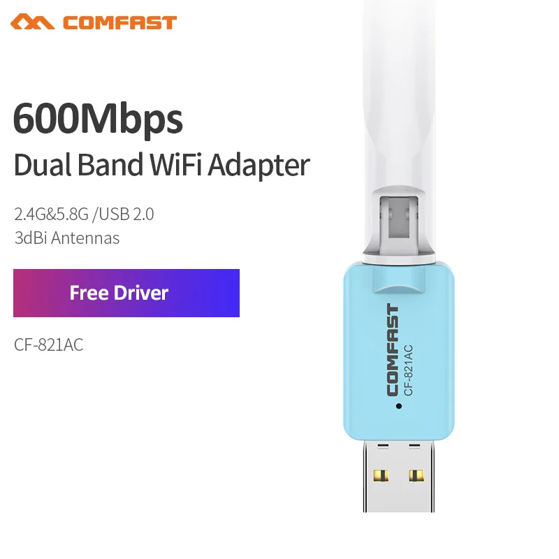 2.4G 및 5G 듀얼 밴드 프리 드라이브 USB2.0 무선 Wifi 어댑터 RTL8811CU 802.11AC 네트워크 카드 3dBi 안테나 WiFi 수신기 송신기