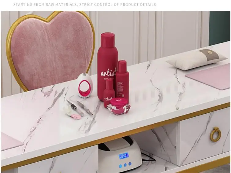 Moderne Eenvoudige Manicure Tafel En Stoel Set Enkel Dubbel Triple Netto Rode Manicure Tafel Dubbeldeks Manicure Tafel Zuinig