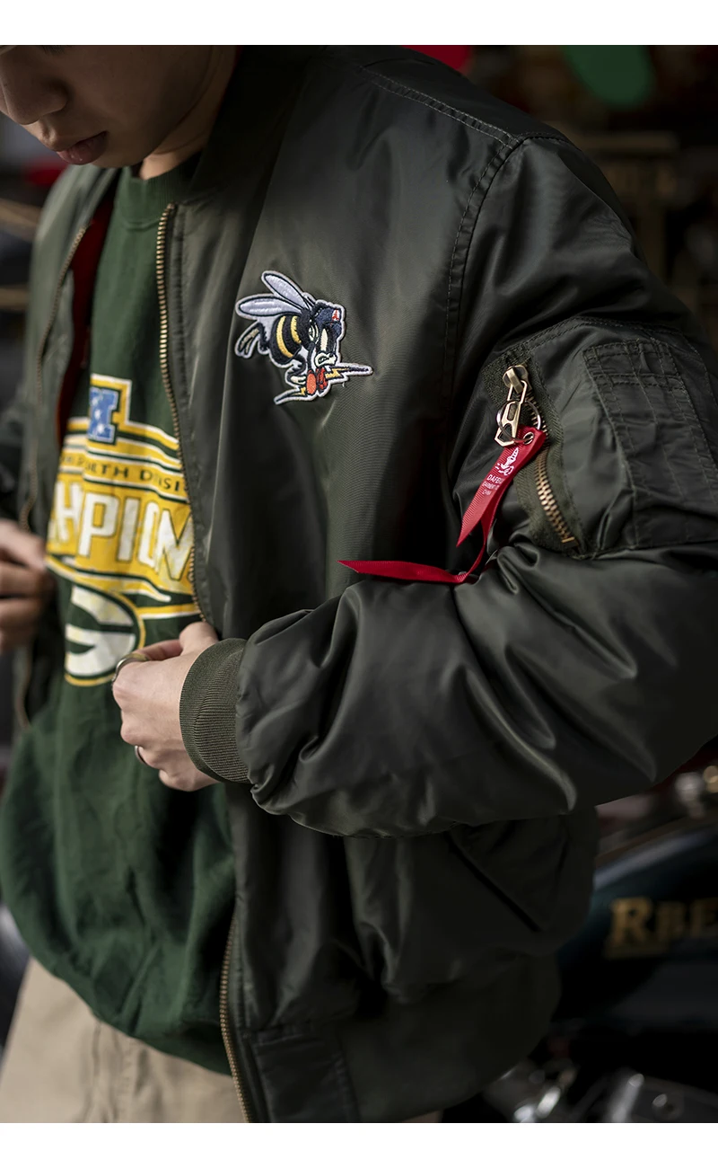 2023 WW2 USAFA Bumble Bees Patched Military Winter Bomber Jacket Men Pilot Flight Jackets Coats Warm