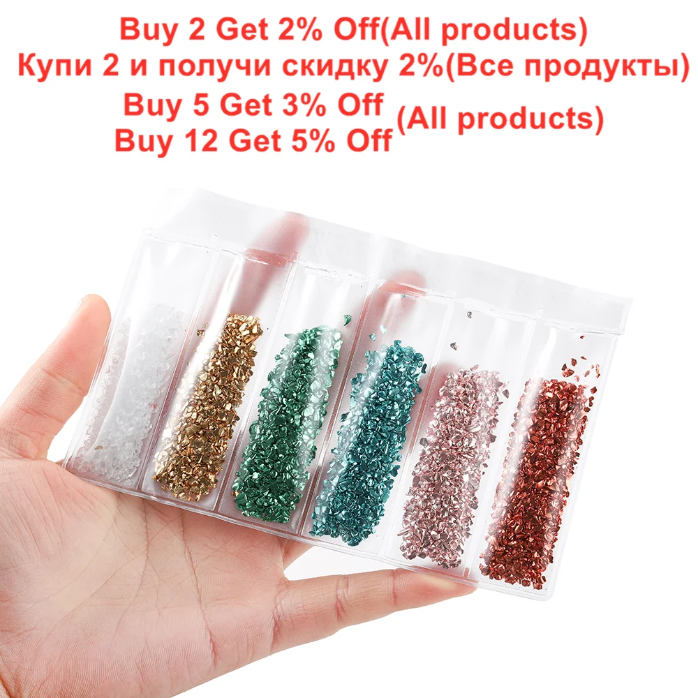 Glass Metal Crushed Stone Resin Fillings Crystal UV Epoxy Filler DIY Crafts Nail Art Decorations For Jewelry Making Resin Mold