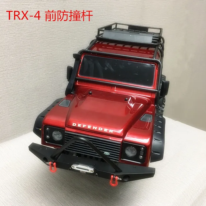 KYX Racing Alloy Front Bumper with Lights Lamp Upgrades Parts for 1/10 RC Crawler Car Traxxas TRX-4 TRX4 Axial SCX10 II 90046