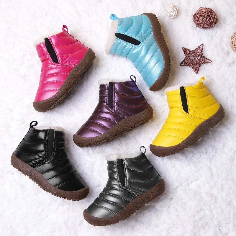 Botas de neve impermeáveis para meninas e meninos, sapatos para se aquecer, para bebê, criança, menina e menino, inverno 2020