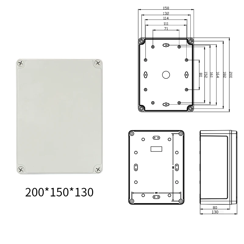 Impermeabile di Plastica Progetto Elettronico Custodia Copertura Della CASSA Della Scatola 200x150x130mm