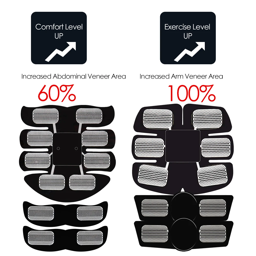 Massageador muscular abdominal ems, estimulação para músculo do quadril, treinador de músculo abdominal para glúteos, braço, perda de peso,