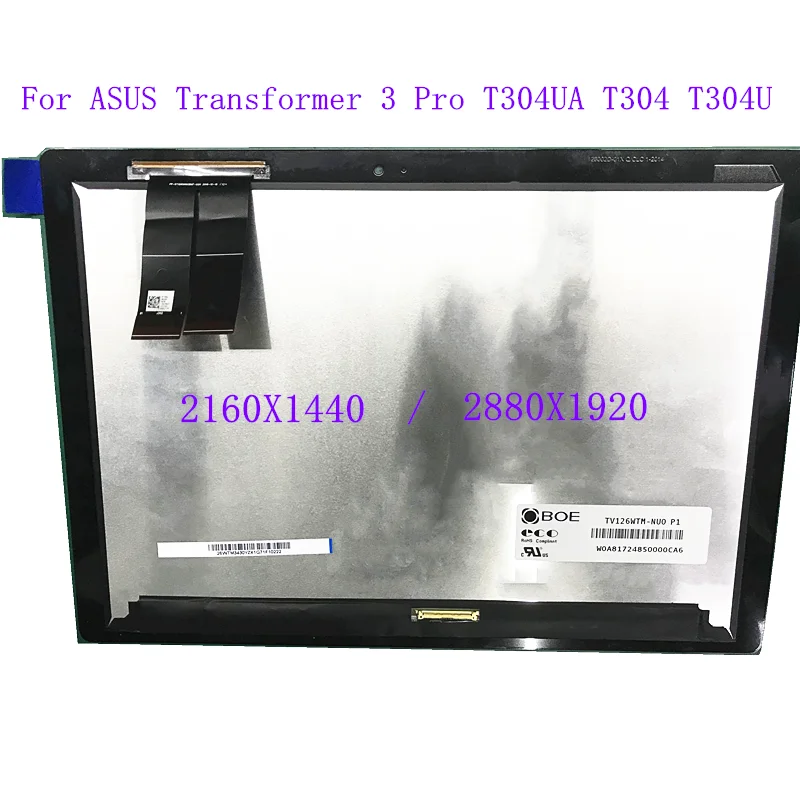 

12.6" tablet LCD TOUCH SCREEN for ASUS Transformer 3 Pro T304UA T304 T304U display matrix assembly replacement