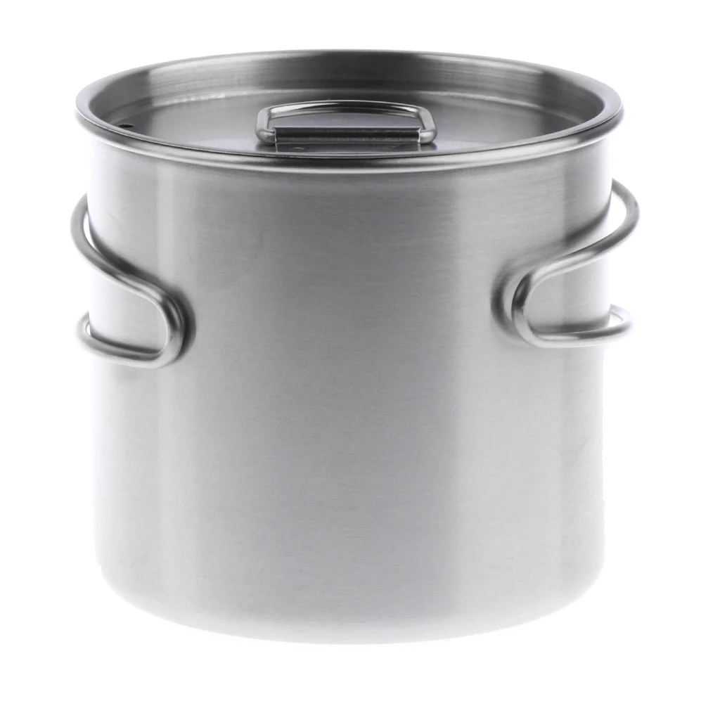 

500ml Stainless Steel Travel Camping Folding Handle Cup/Pot With Scale Marks