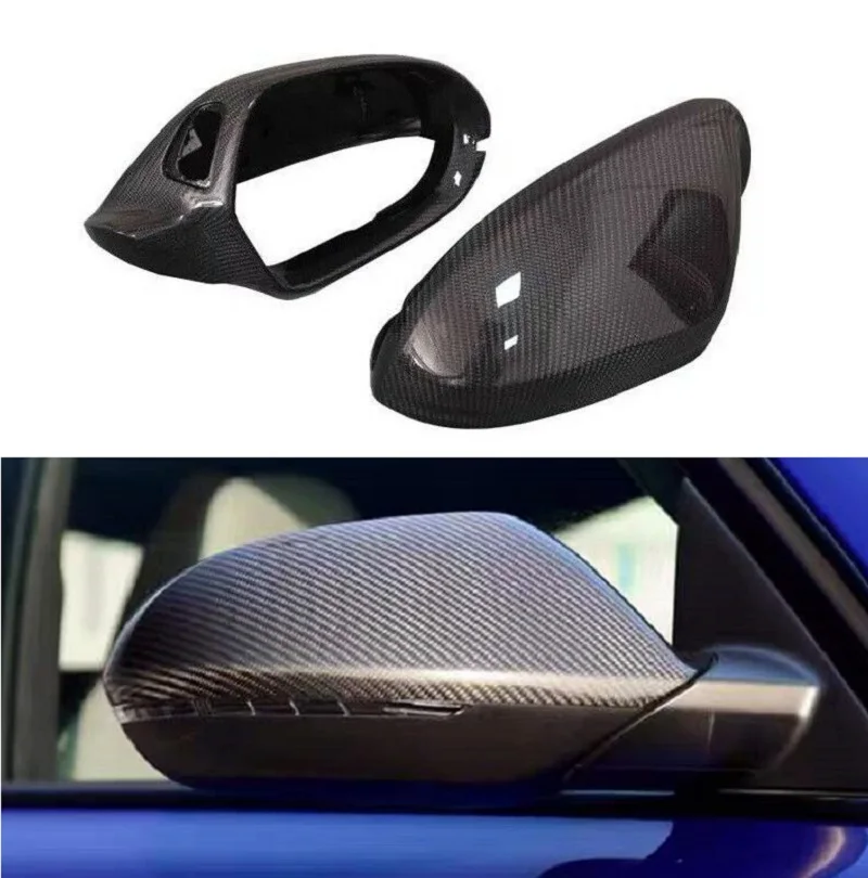 Carbon Fiber Car Side Rearview Mirror Cover Replace Lane Assist For Audi A6 S6 C7 RS6 4G 2013 -2018