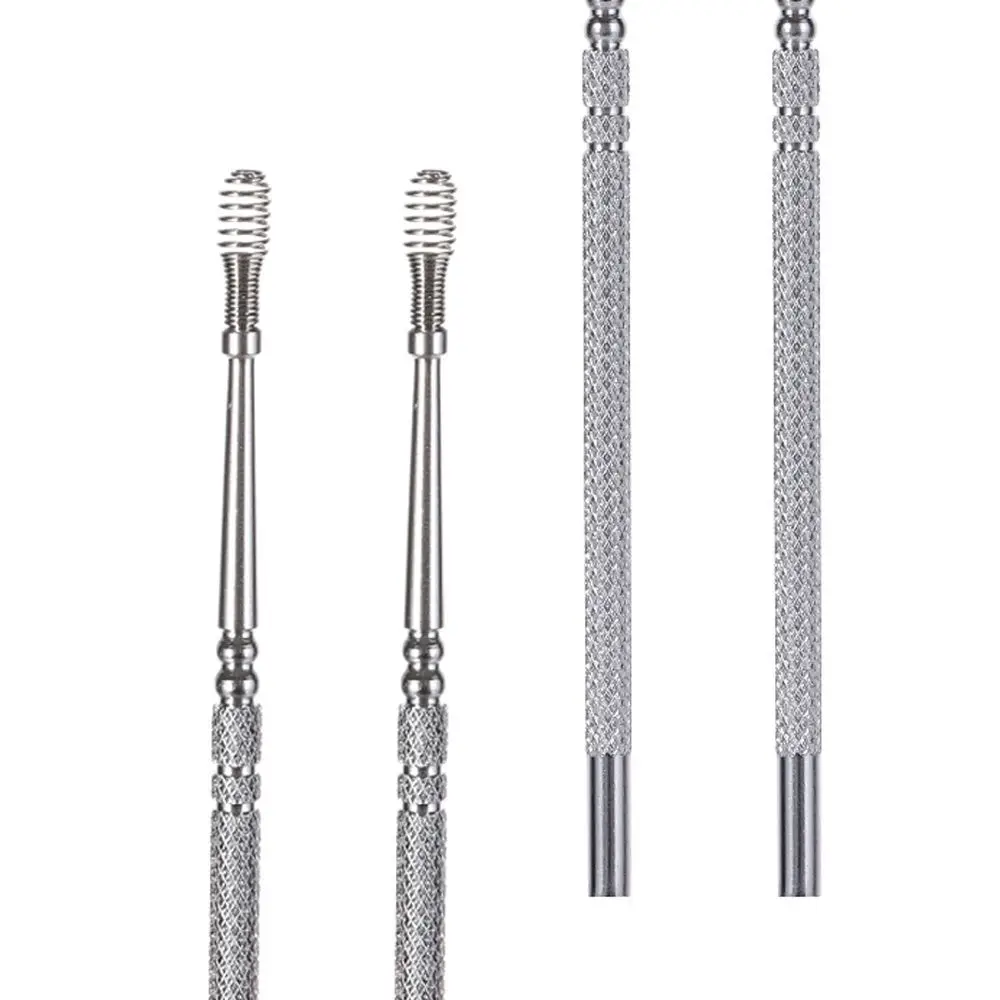 Earpick Stick Stainless Steel Ear Care Tools Health Care Ear Curette Spiral Earwax Remover Ear Cleaner Spring ear picker