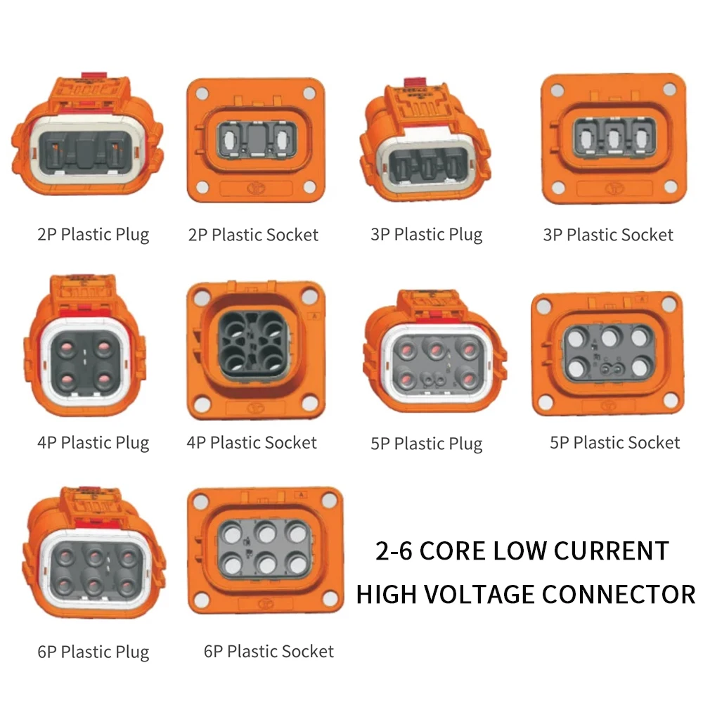 Plastic Shell High Voltage Current Connectors Plug Socket New Energy Electric Vehicle Car Hv Connector 2.5-6mm² For Cable