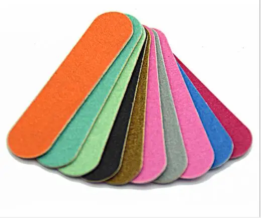 600 pcs mix colour mini wood nail file  wooden emery board nail care tool