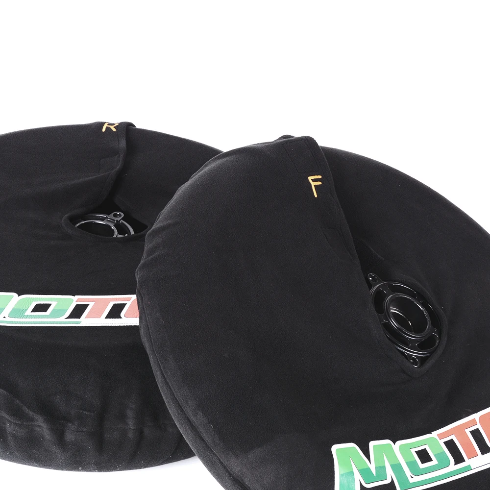 Front+ Rear 17 inch Tire Tyre Warmers Windstop Tire Cover Polar Fleece Windbreak Black Motorcycle Covers