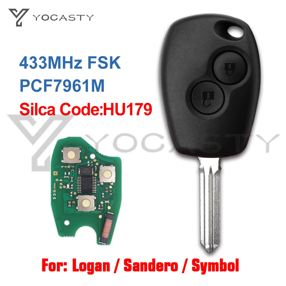 YOCASTY PCF7961M HU179 Remote Car Key Fob for Renault Trafic Sandero Logan Symbol Dacia Duster Logan Sandero 2012 2014 2015 2016