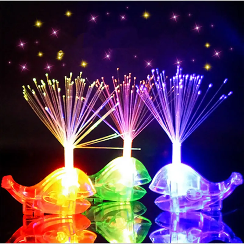 Party Decoration LED Ring Light Finger Light Whale Fiber Optic Ring Light Child Gift Toy Festival Accessories Party Articles