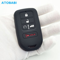 ATOBABI Silicone Car Key Cases For Honda Civic Accord Pilot Passport CR-V Insight 2015-2021 5 Buttons Smart Remote Control Cover