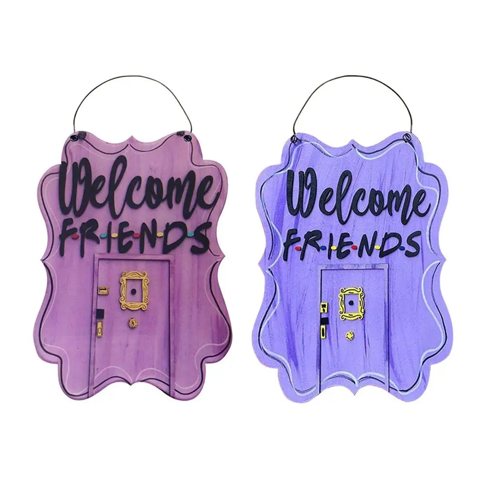 Welcome Friends Sign Door Hanger Wooden Retro Hanging Board Durable And Long-lasting Perfect Accessory For Entrances Corridors