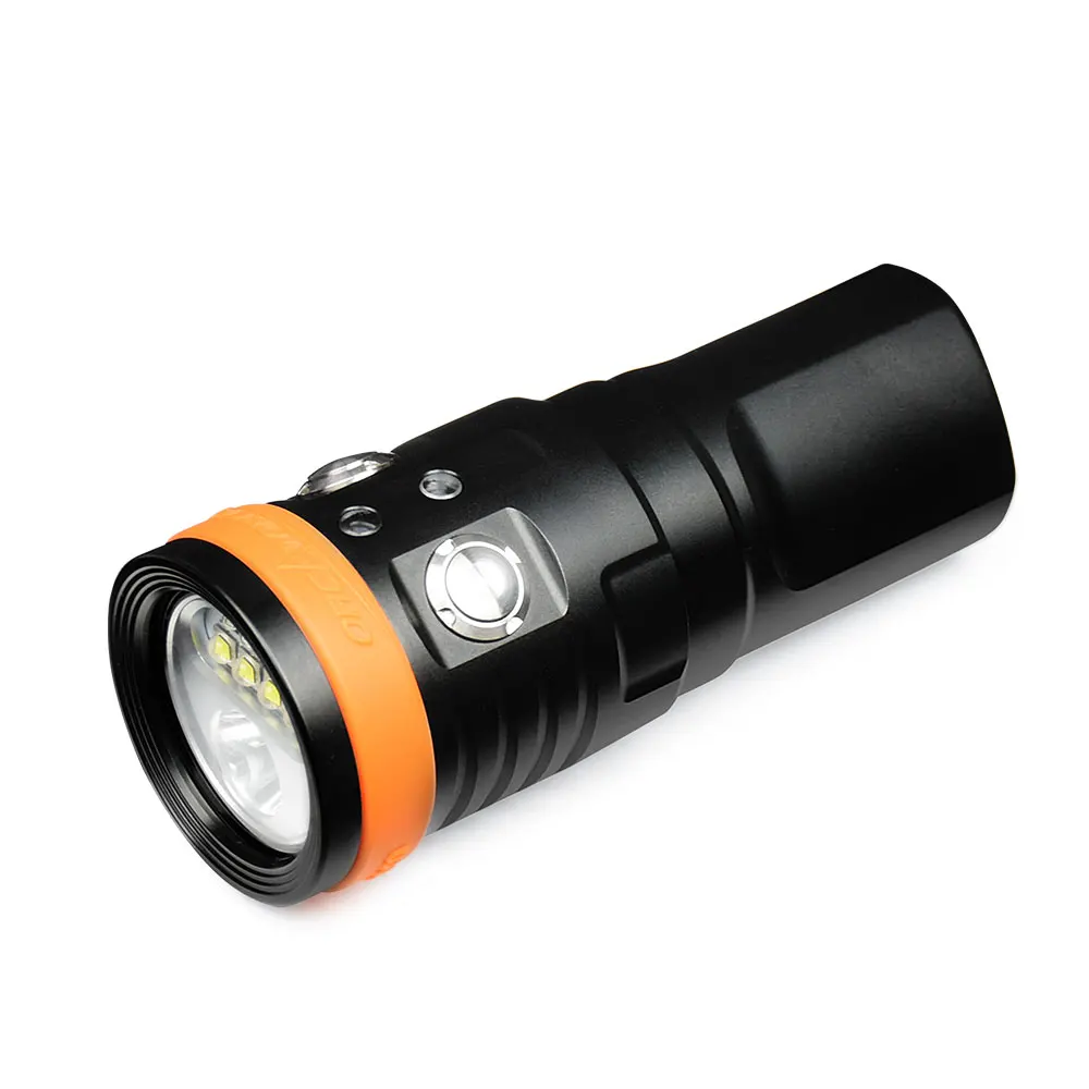 ORCA Scuba Diving 2200 lumens D900V 3-Color LED Flashlight Torch Underwater 150-Meter Waterproof Search Night Dive Freediving