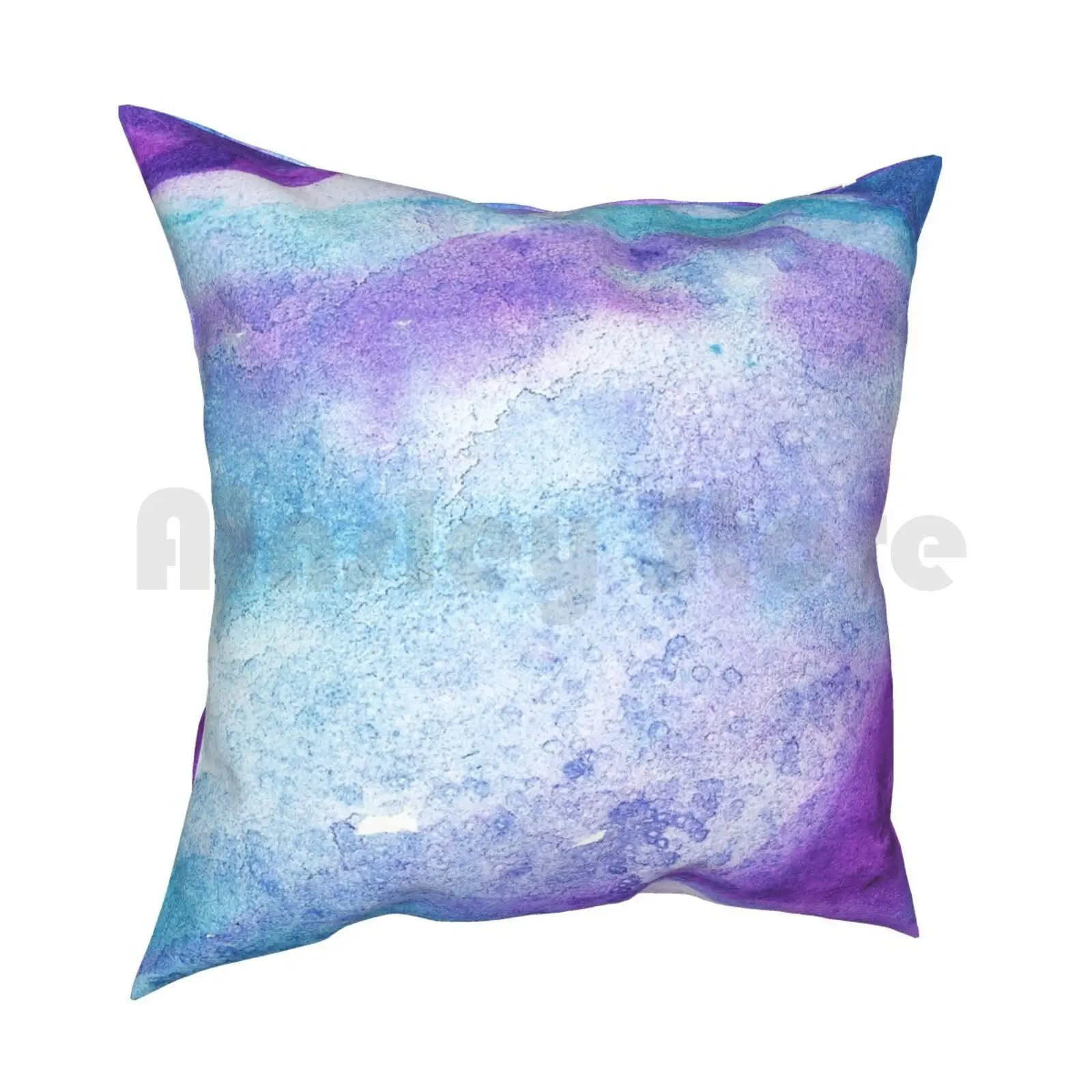 Amethyst Watercolor Pillow Case Printed Home Soft DIY Pillow cover Blue Purple Watercolor Watercolour Dark Tyedye Tye Dye