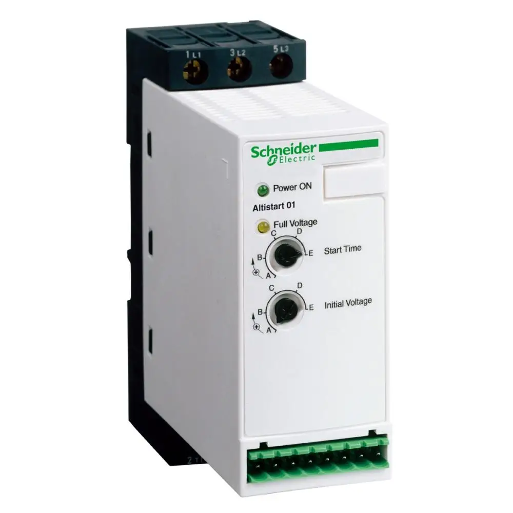 

New ATS01N125FT Three-Phase Soft Starter 11kW 200-480V Single Phase 2.2kW 25A 230V with Heat Sink Asynchronous Motor Soft Start