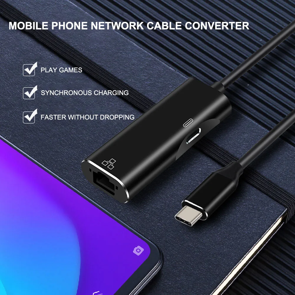 Сетевой адаптер USB C Ethernet, кабель USB-RJ45 PD, источник питания для Samsung, Xiaomi, Huawei, телефона, ноутбука, Macbook