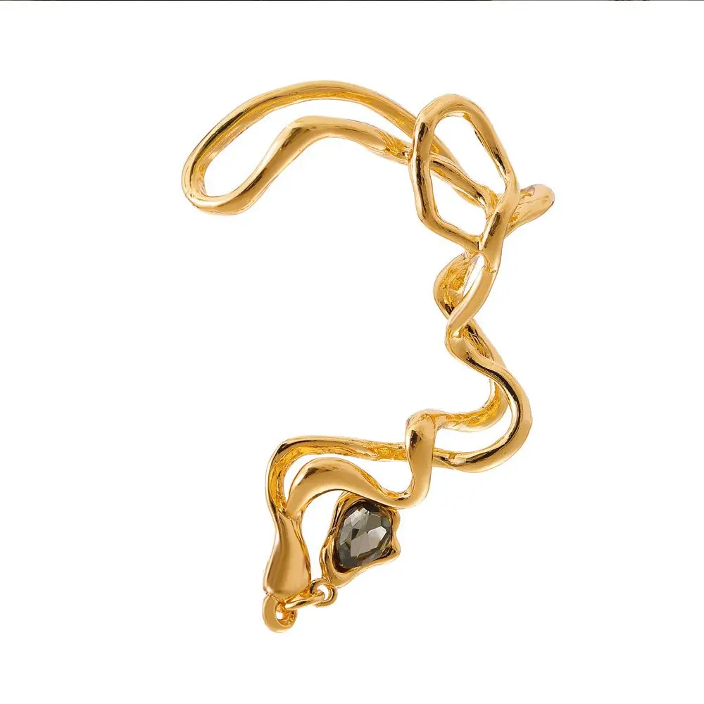 

Simple All-match Geometric Y2K Soild Color Alloy Women Clip Earrings Irregular Earrings Snake Ear Hook Korean style Jewelry