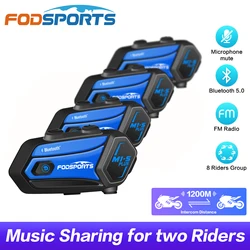 4 pièces Fodsports M1-s Plus casque de moto interphone Bluetooth casque étanche Bt Intercomunicador Moto FM Radio partage de musique