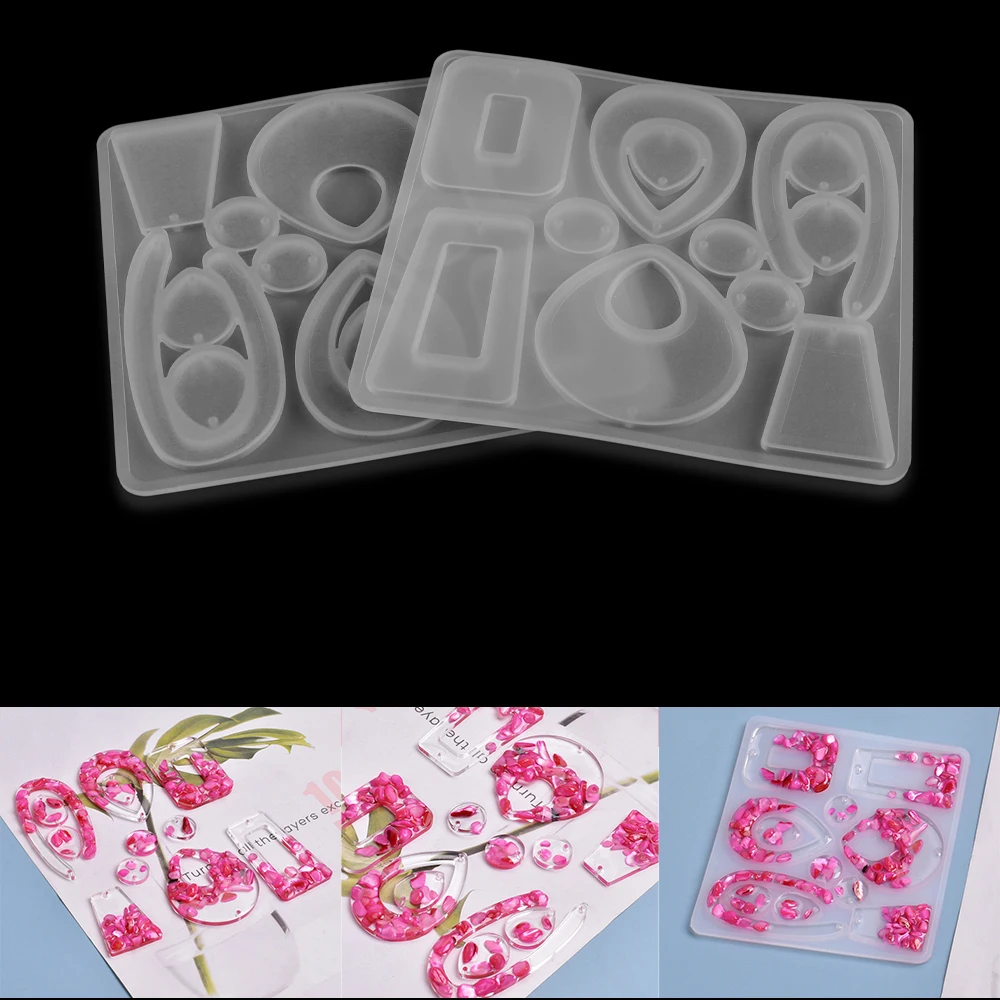 Boucles d'Oreilles en Silicone, Moules pour Bricolage, Résine UV, Fleur vaccée, Pendentif, Bijoux de Direction, 1 Pièce