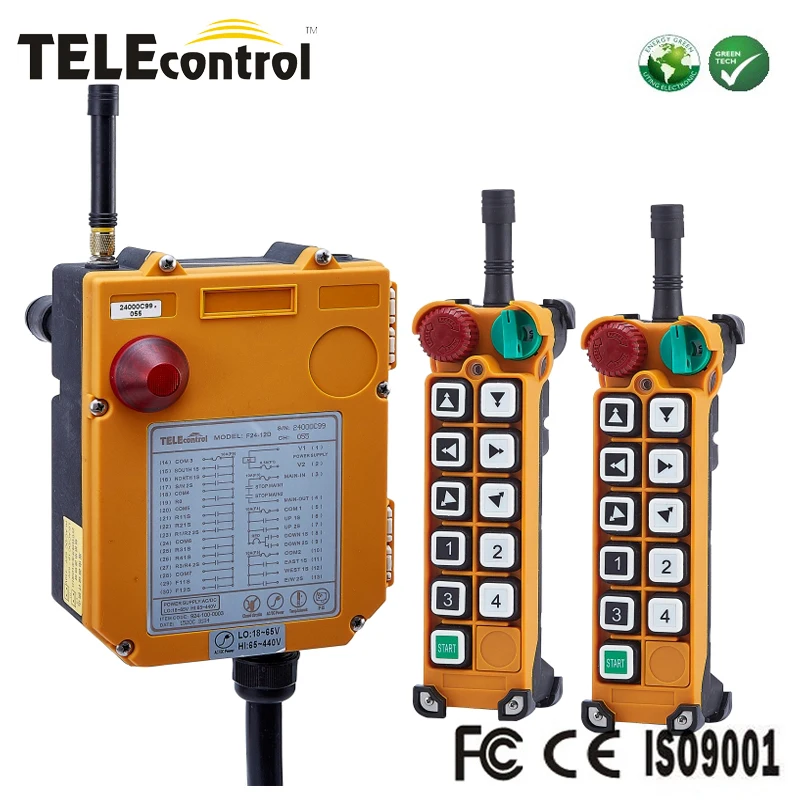 Multiple control system 10 double speed press buttons uting F24-10D industrial wireless radio remote control station