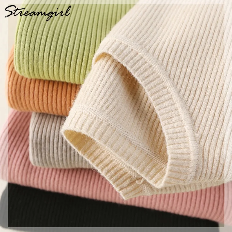 Skinny Vintage Sweater Women O Neck Pullover Spring White Sweaters For Women Solid Knitted Tops Female Sweater Black Warm 2021