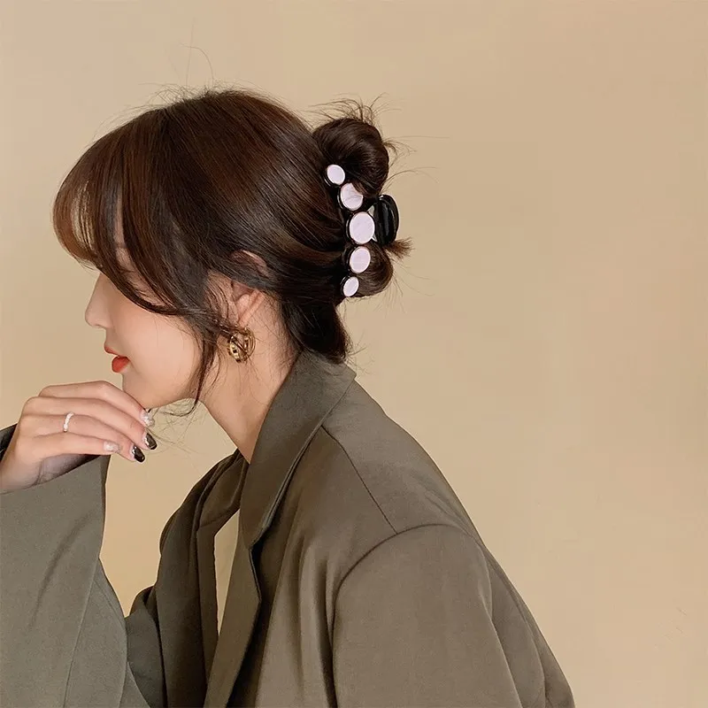 Jepit Rambut Besar Korea Klip Cakar Rambut Besar Pemegang Ekor Kuda Klip Rambut Jepit Rambut Hitam Aksesoris Rambut Mode untuk Wanita