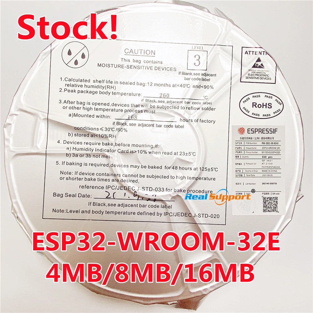 650PCS/REEL ESP32-WROOM-32E 4MB 8MB 16MB ESP32-WROOM-32E-N4/N8/N16 dual-core Wi-Fi & BLE module ESP32 ECO V3 Espressif Original