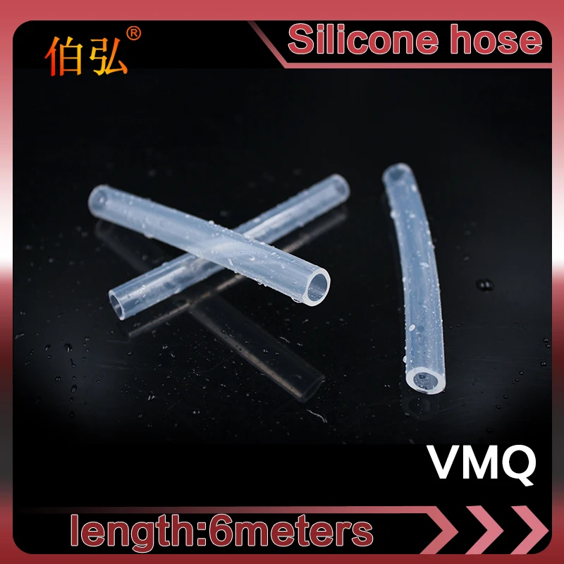 

6M long Free shipping transparent VMQ Food Grade silicone tube antifreeze hose Drinking water pipe ID 2 3 4 5 6 7 8 10 mm