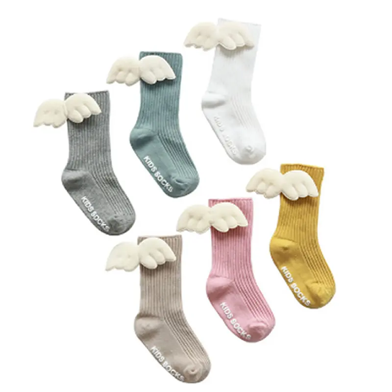 Newborn Baby Socks Wings Thin Type Cotton Boy Girl Crew Socks Children Loose Summer Cute Small Children\'s Bunching Sock