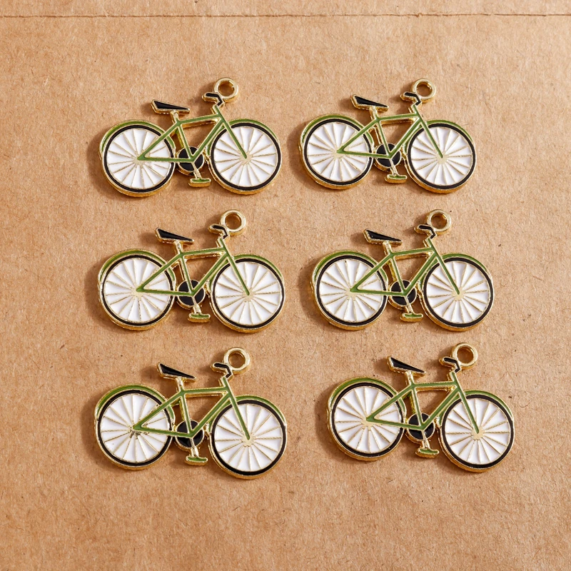 10 teile/los 18*27mm Emaille Fahrrad Charms für Schmuck Machen Kreative DIY Armbänder Halsketten Anhänger – Detail 2