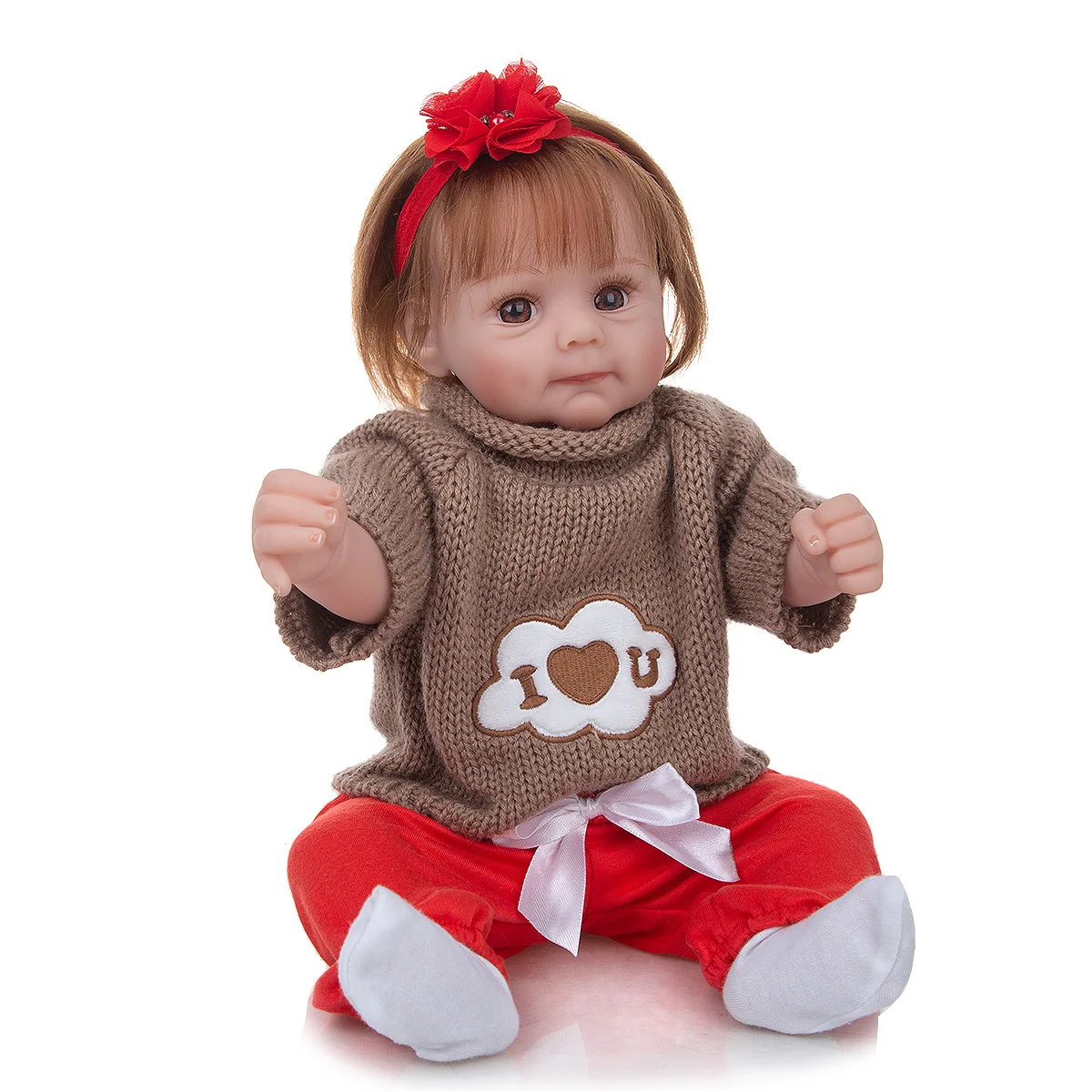 Bebe 50 cm Super Cute Silicone Reborn Baby Dolls Rooted Fiber Hair Cloth Body Doll With Exquisite Suit For Children's Day Gifts