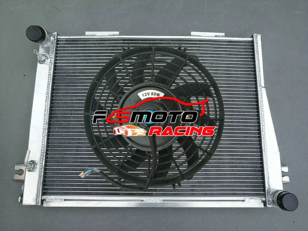 3 ROW Alu Radiator + Fan For ALPINA BMW 5/6 Series E28 525i 528i 533i 535i 535is & E24 628/633/635 CSi 633CSi l6 1983-1989 AT/MT