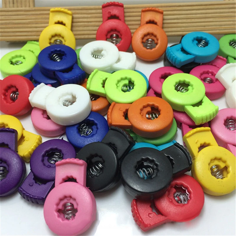 20Pcs Plastic Nylon Cord Stopper Hat Lock Spring Elastic Buckles For DIY Adjustment Button For Sports Clothing Shoes Decor