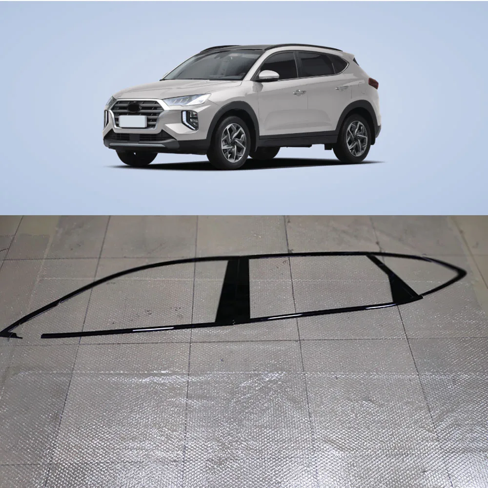 For Hyundai Tucson 2015 2016 2017 2018 2019 2020 Sticker Stainless Steel Glass Window Pillar Middle Column Trim Piano Black Part