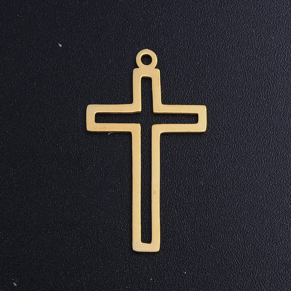 5pcs/lot Dainty Jesus Cross 100%  Stainless Steel DIY Connector Charms  For Necklace Bracelets Making