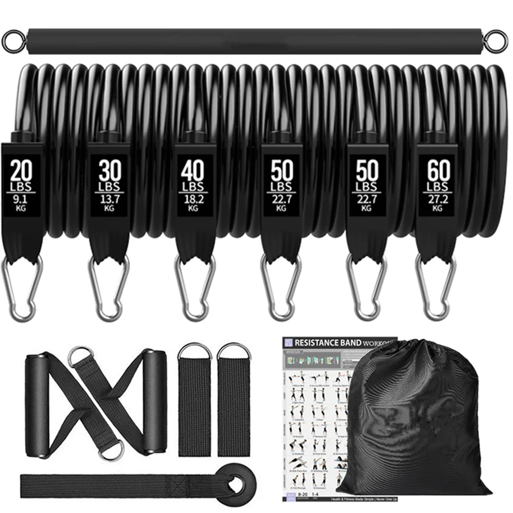 Workout Bar Fitness Weerstandsbanden Set Pilates Yoga Trektouw Oefening Training Expander Fitnessapparatuur voor thuisbodybuilding