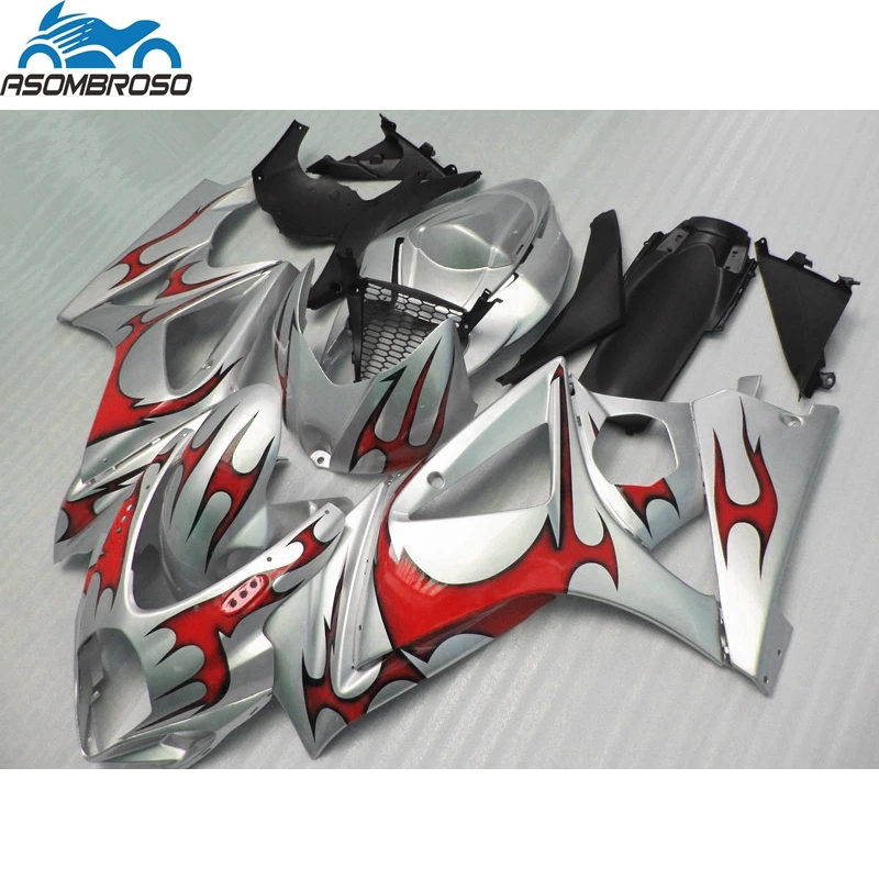 

Lowest price body kits Fairing kit for SUZUKI K7 GSXR 1000 2007 2008 white red black plastic racing gsxr1000 fairings FM23