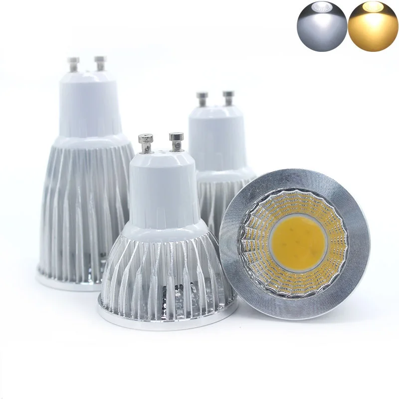 Super jasna żarówka reflektorowa LED GU10 Światło ściemnialne LED 110V 220V AC 9W 12W 15W LED GU10 COB Lampa LED GU 10 led