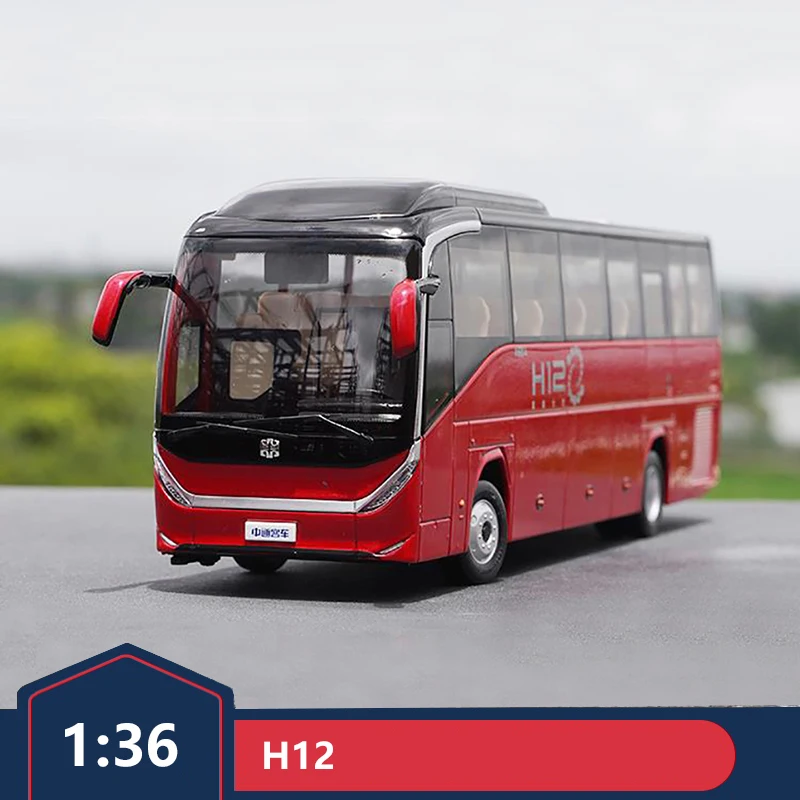 1:36 Original Zhongtong Bus H12 Super  Alloy Bus Model+small gift