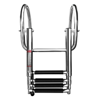 Stainless Steel Boat Boarding Telescoping Ladder, Sliding Folding, Swimming Launching Ladder, Boat Accessories, 4 Step