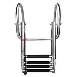 Boat Accessories 4 Step Stainless Steel Boat Boarding Telescoping Ladder Sliding folding swimming Launching ladder