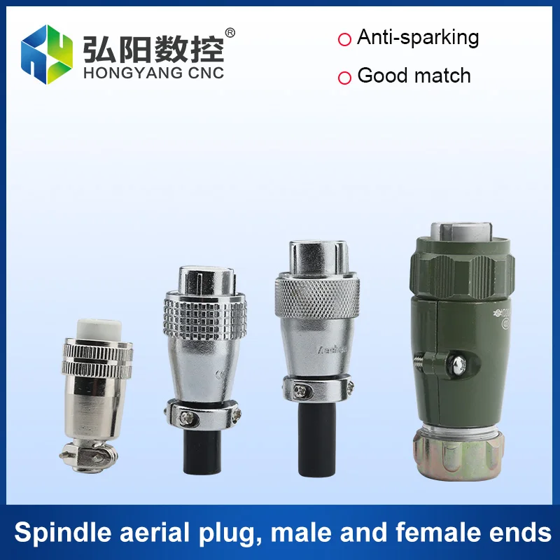 1pcs Spindle Aviation Socket Connector Plug Socket 4 Core Cnc Spindle Aviation Plug Cable Connector Accessories