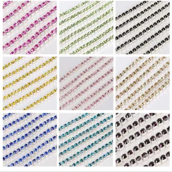 10Yards/Roll DIY Rhinestone Chain Dense Silver bottom цепочка sewing Rhinestones for clothing Art Decoration