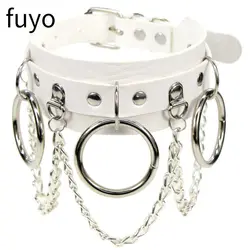2021 White Black Leather Choker Female Collar For Women Goth Punk Chain Necklace Sexy Chocker Festival Girls Gothic Jewelry