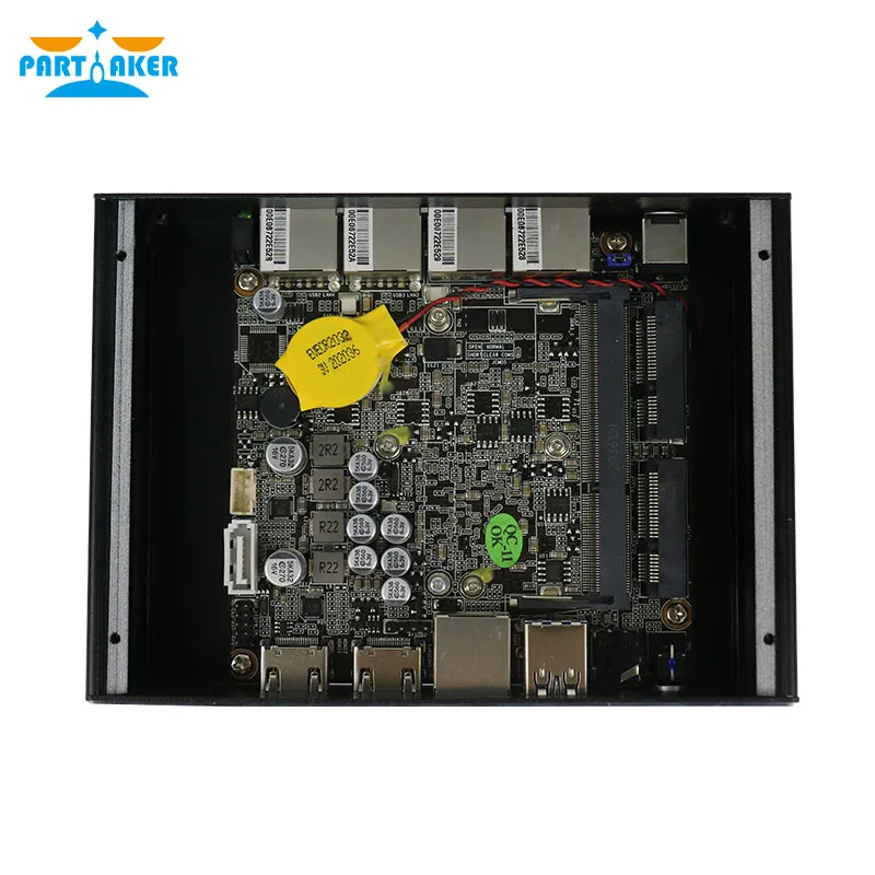 Partaker C3 Intel AES-NI J3160 PfSense Mini PC Server Nuc Tanpa Kipas Barebone Firewall Alat Mikro dengan 4 Gigabit Lan