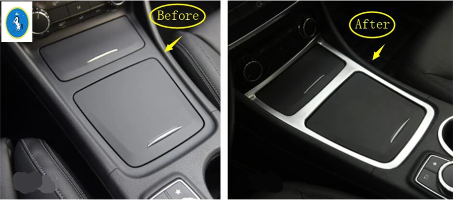 

Yimaautotrims Center Control Storage Container Box Ashtray Cover Trim For Mercedes-Benz CLA X117 GLA 220 260 X156 2015 - 2018